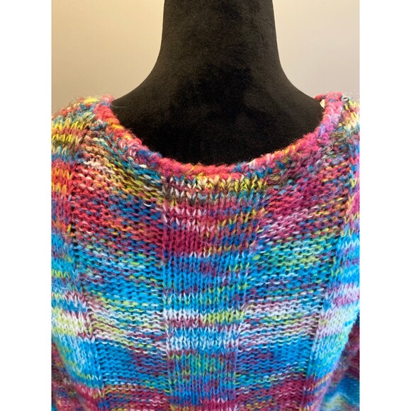 Bobbie Brooks Women’s Sweater  Size Medium Rainbow Colors Fuzzy Soft Knit - Picture 7 of 10